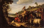 LASTMAN, Pieter Pietersz. Abraham on the Way to Canaan oil on canvas